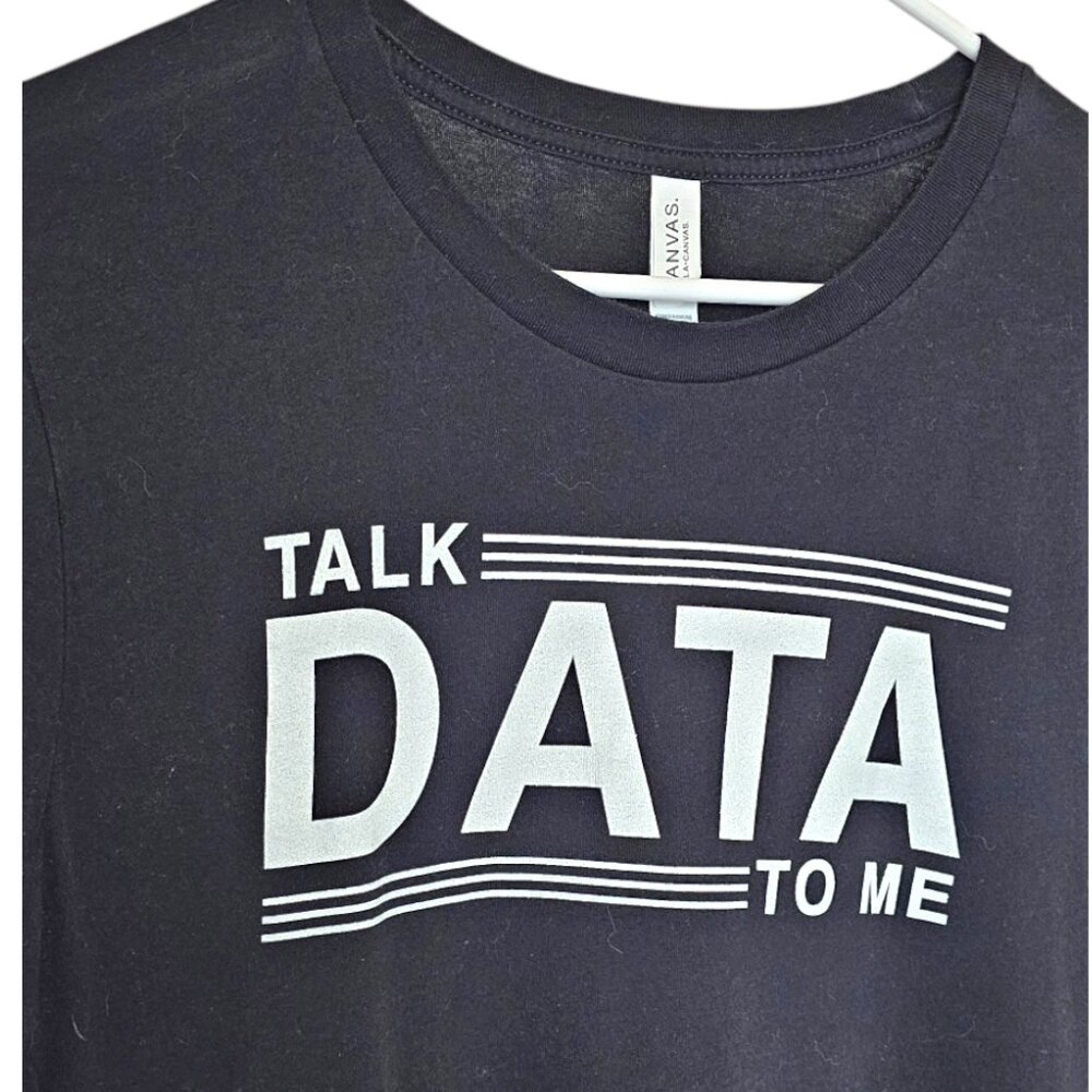 Talk Data L Graphic T Shirt Short Sleeve Black